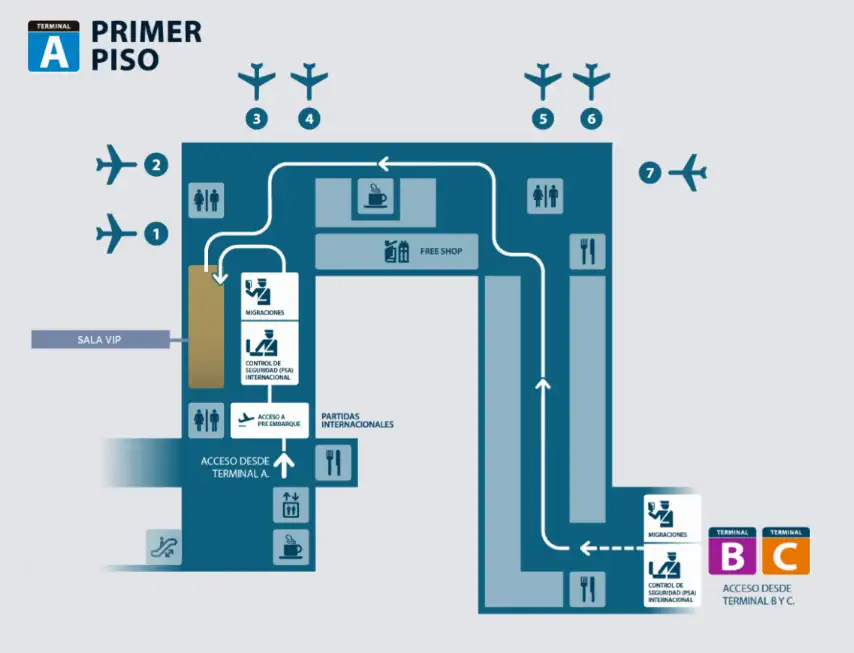 Photos of driving directions of service VIP Lounge in an airport Ministro Pistarini (EZE)