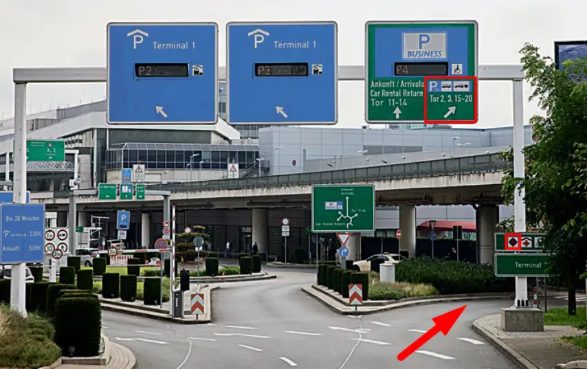 Follow the sign «Tor 2,3, 15-20».