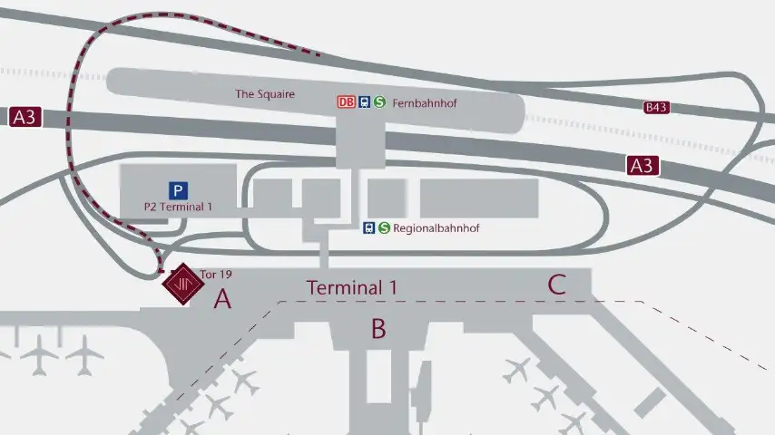 Photos of driving directions of service VIP Lounge in an airport Frankfurt am Main (FRA)