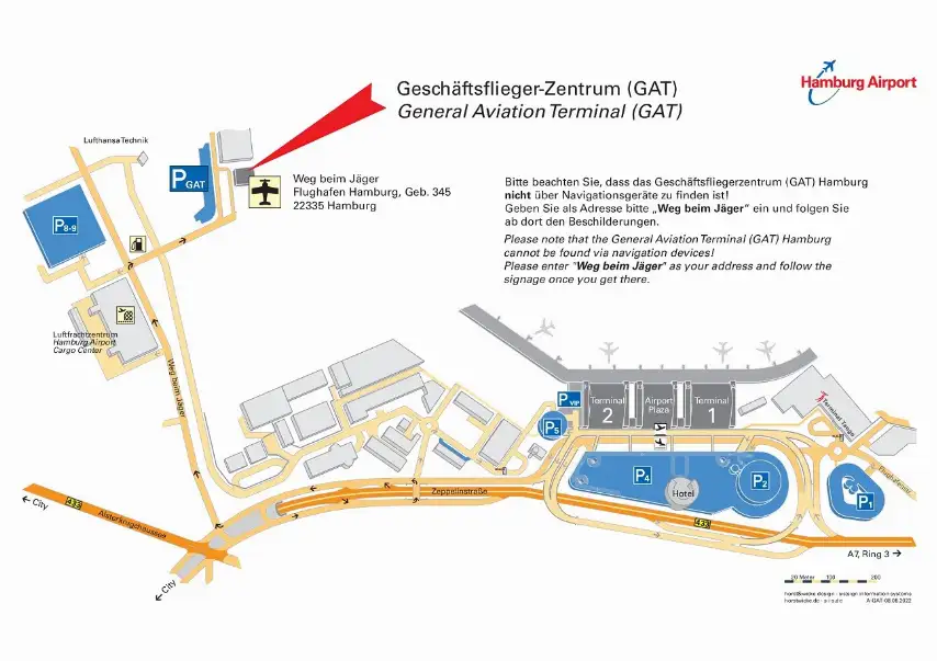 Photos of driving directions of service VIP Lounge in an airport Hamburg (HAM)