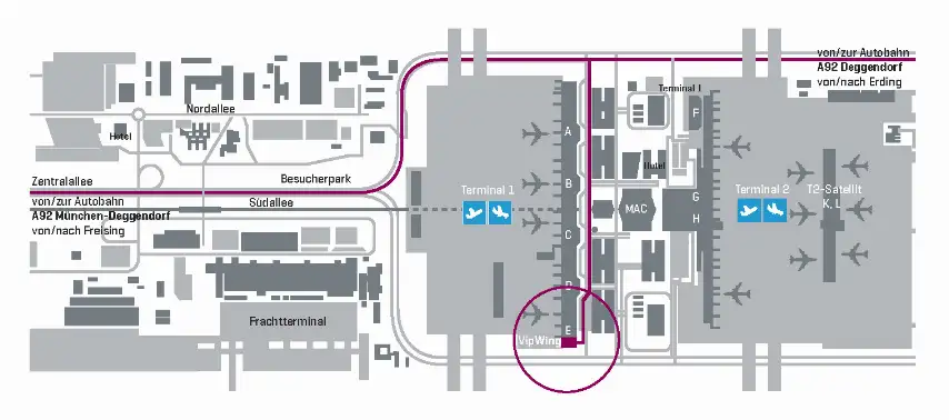 Фотографии галереи проезда услуги VIP-сервис в аэропорту Мюнхен (MUC)