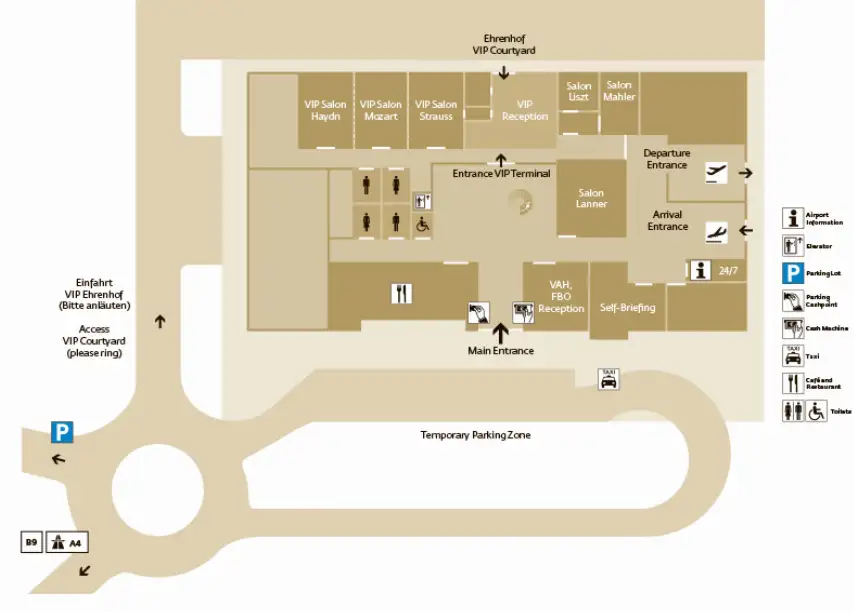 Photos of driving directions of service VIP Service «Package Silver» in an airport Wien-Schwechat (VIE)